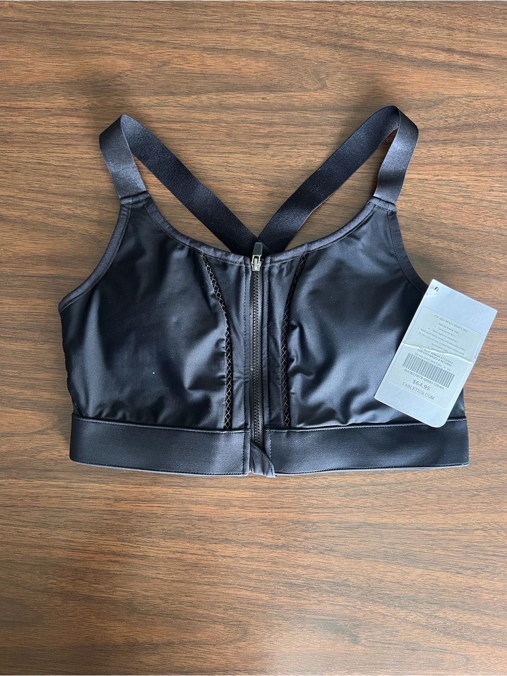 Fabletics Black Front-Zip Medium-Support Sports Bra